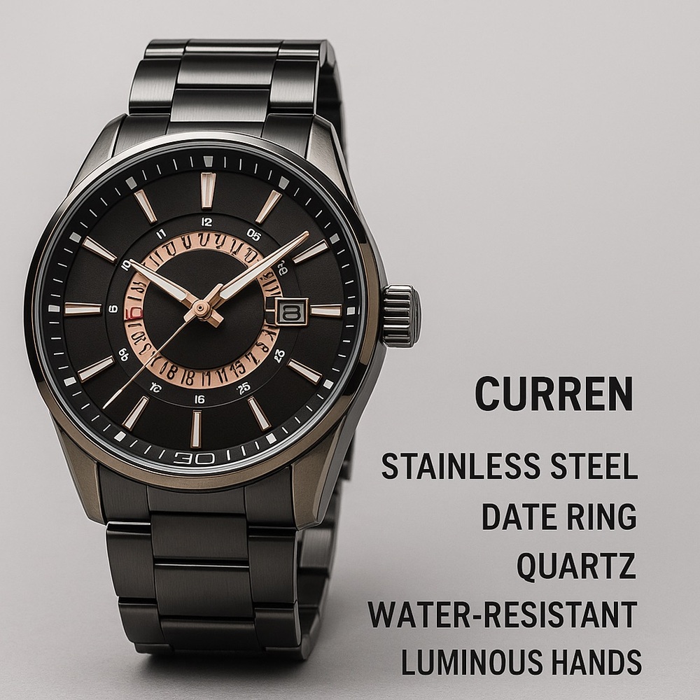 Curren Men’s Stainless Steel Quartz Watch